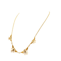 Drapery Necklace in Yellow Gold and Pearls