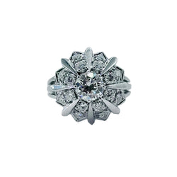 Entourage Ring in white gold, platinum, and diamonds
