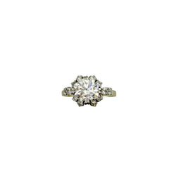 Solitaire Ring in Platinum, White Gold, and Diamonds