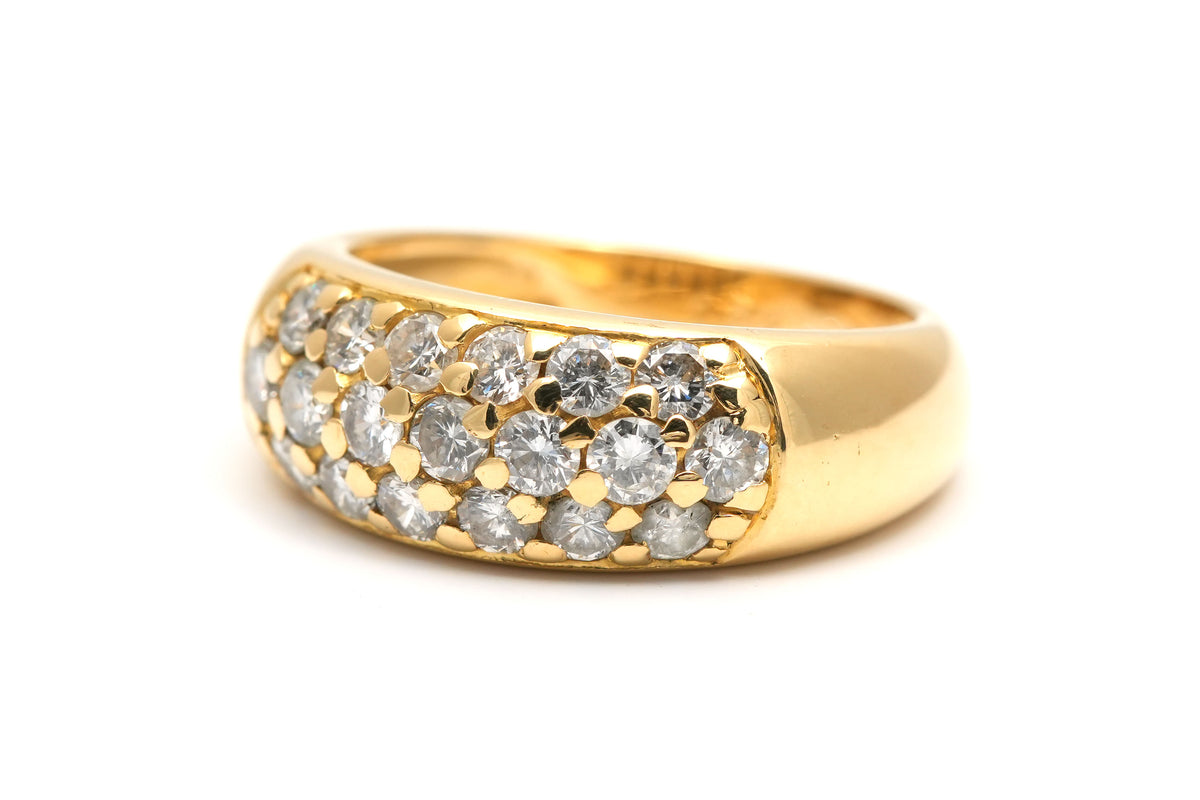 Yellow Gold and Diamond Pave Ring