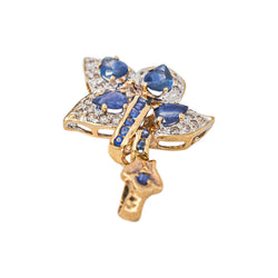 Pendentif Or blanc Saphir