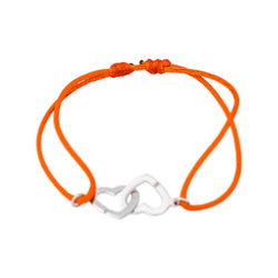 Dinh Van Bracelet Cordon Double Cœurs Or blanc