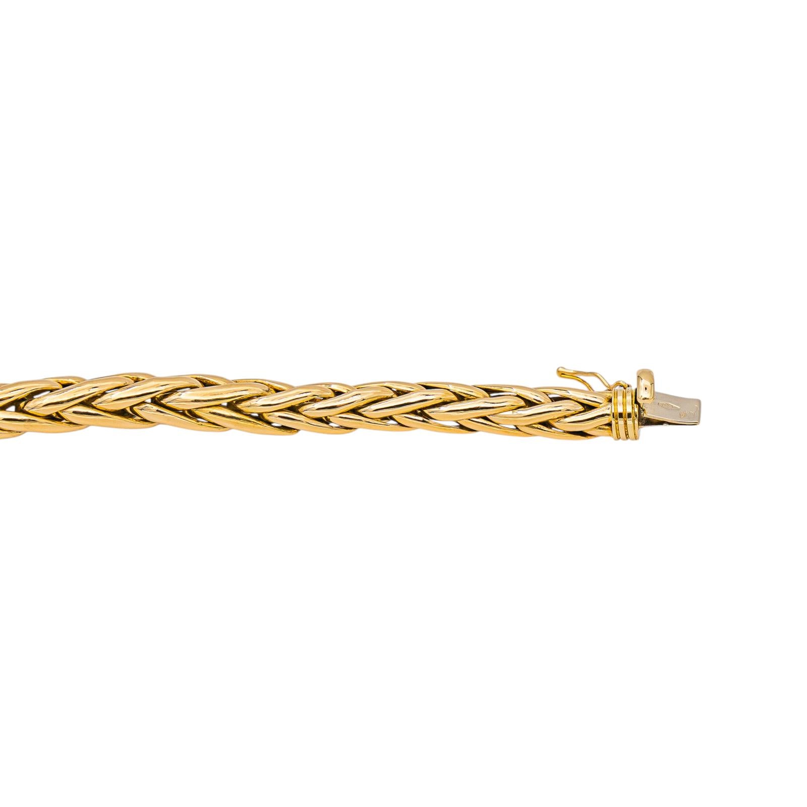 Yellow Gold Palm Leaf Link Necklace