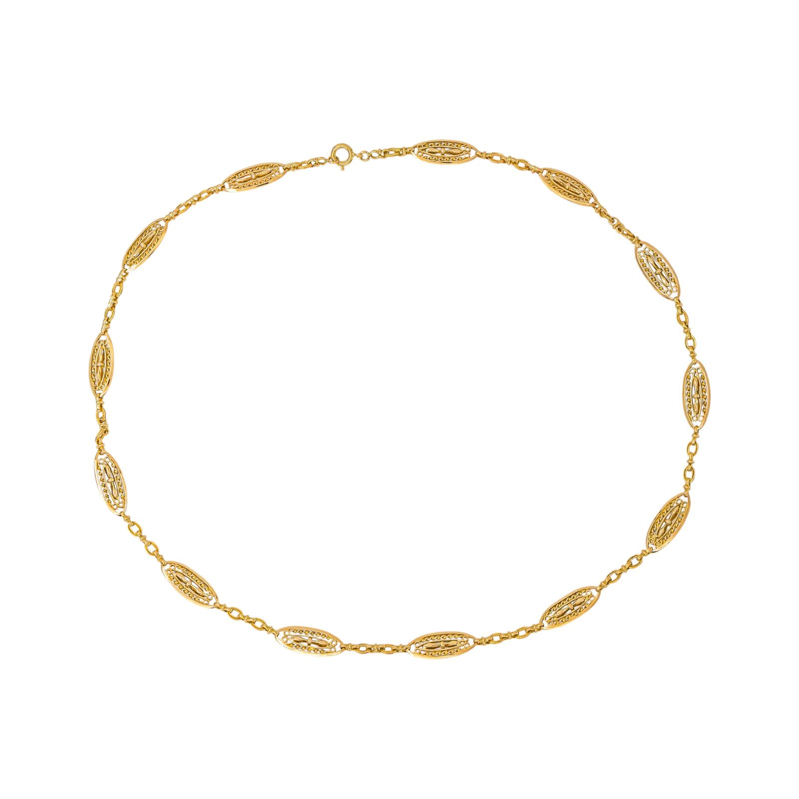 Yellow Gold Filigree Necklace