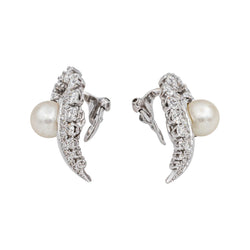Boucles d'oreilles Or blanc Perle