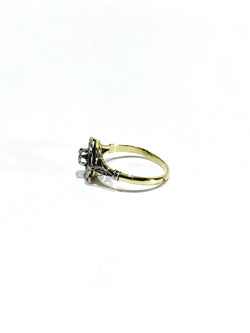 Yellow Gold and Diamond Target Ring