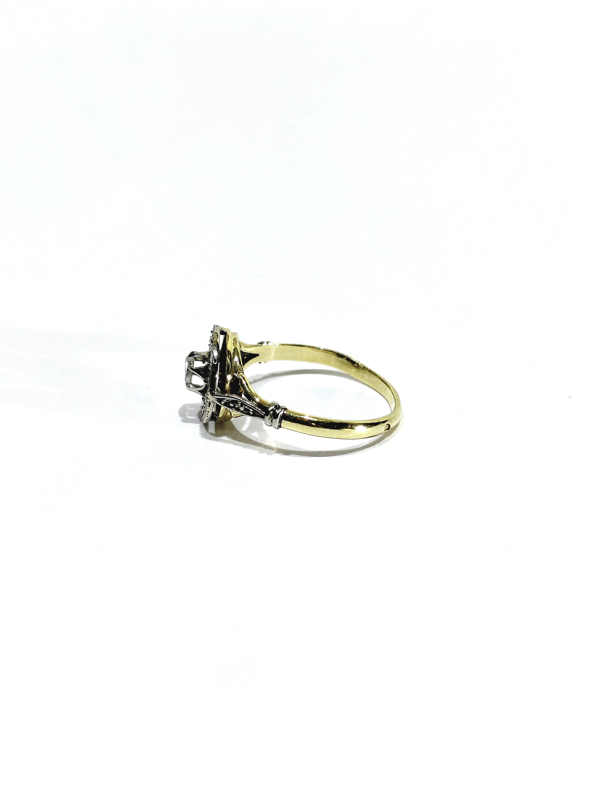 Yellow Gold and Diamond Target Ring