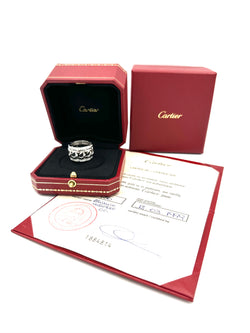 CARTIER "Entrelacés" Ring in white gold and diamonds
