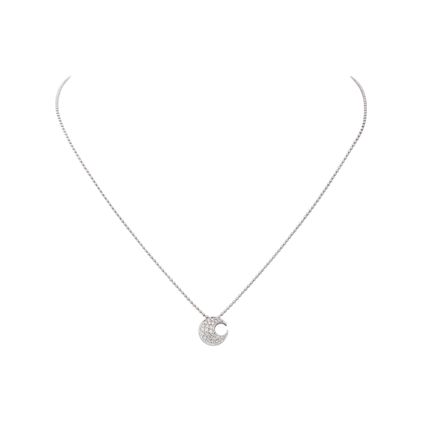 Necklace  White gold  Diamond