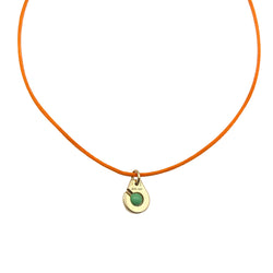 DINH VAN "R10 Handcuffs" Pendant Necklace in yellow gold and chrysoprase