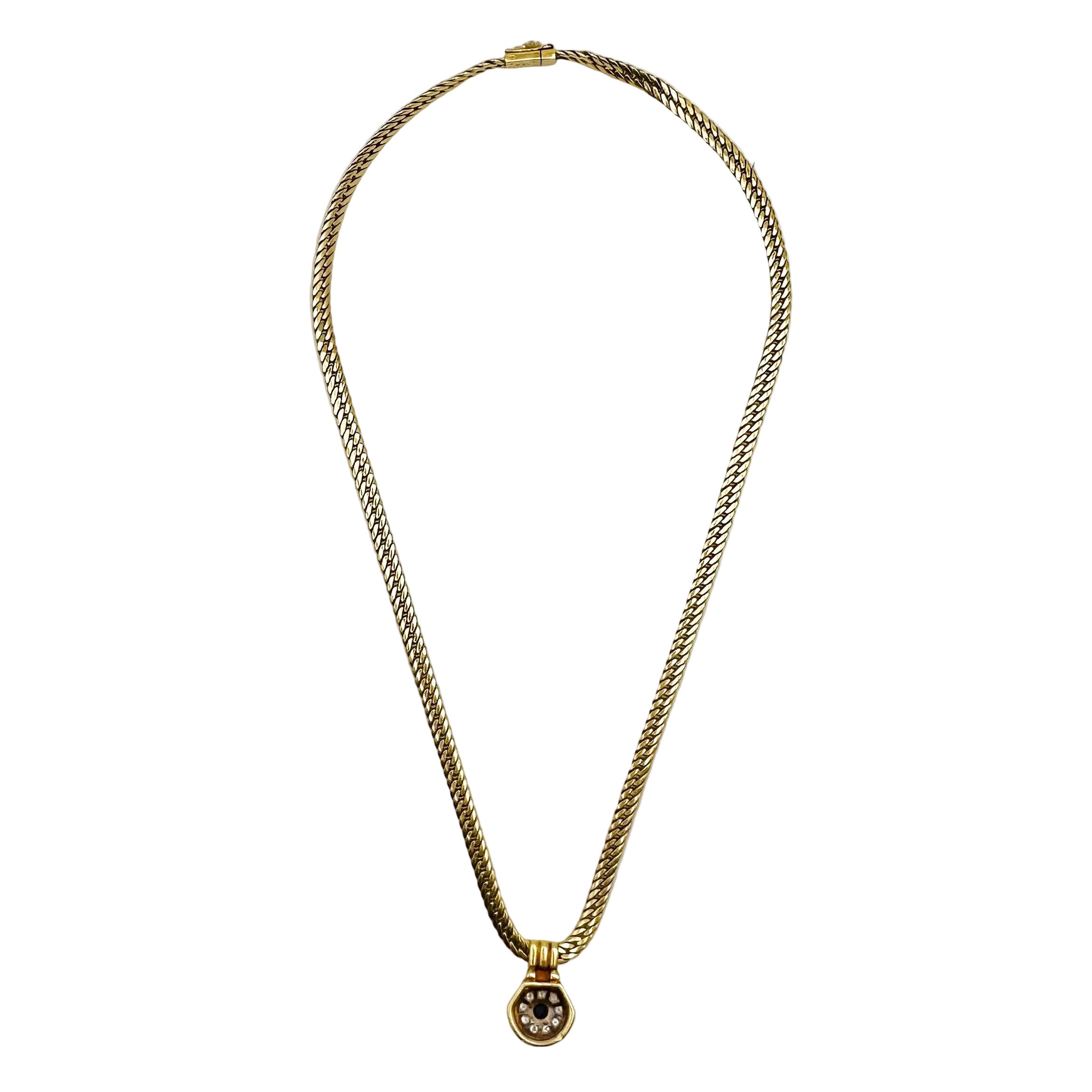 Necklace VAN CLEEF & ARPELS pendant in yellow gold, sapphire and diamonds