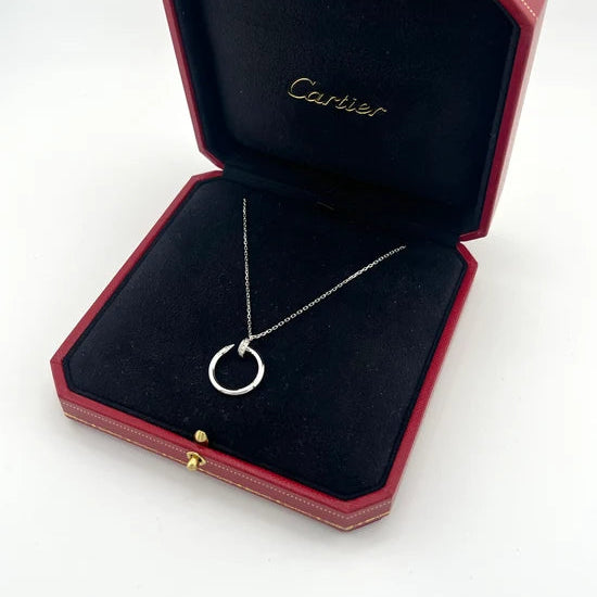 CARTIER "Just un Clou" Pendant Necklace in white gold and diamonds