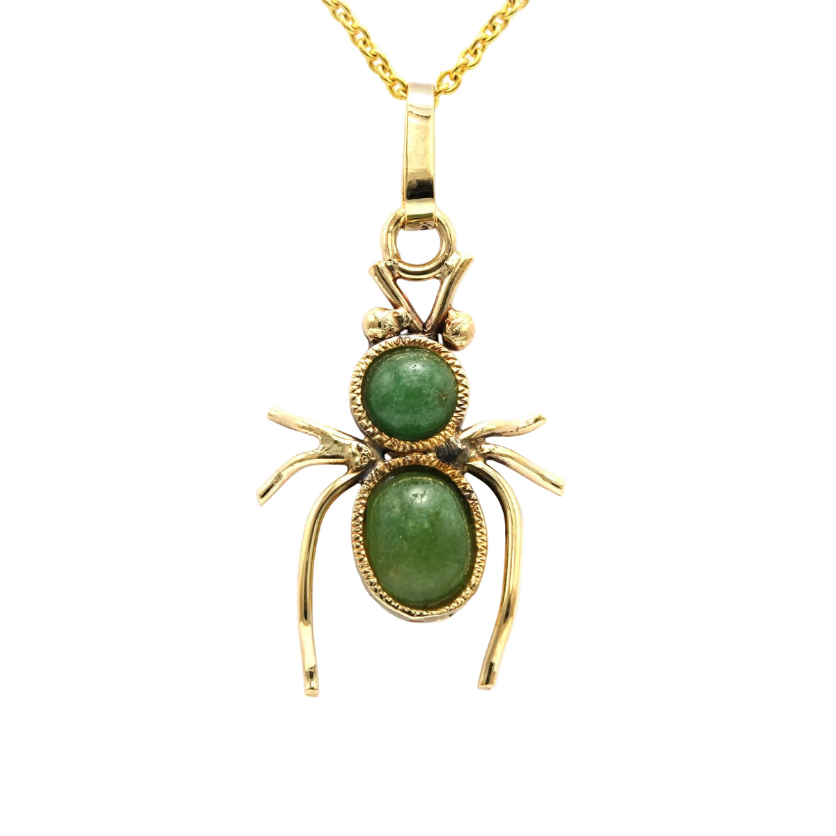 Yellow gold and aventurine pendant
