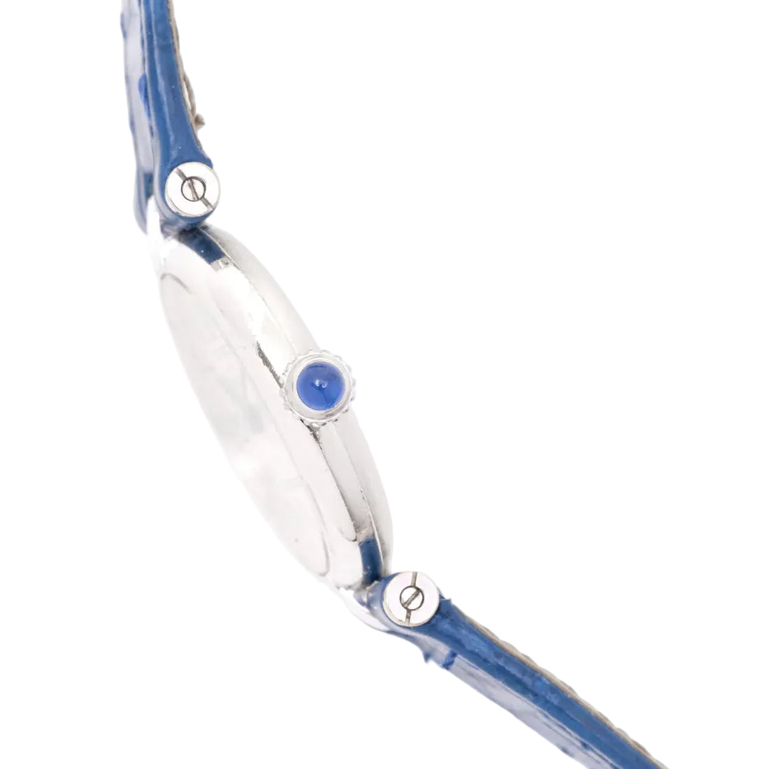 CARTIER "Vendôme Must" Watch in silver, steel and leather