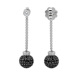 White Gold and Diamond Dangle Earrings