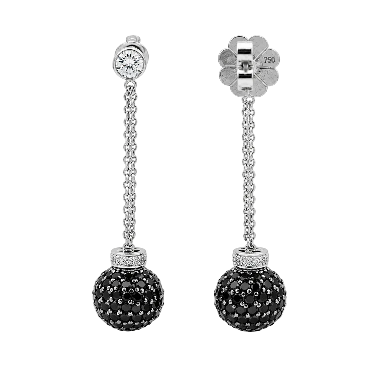 White Gold and Diamond Dangle Earrings