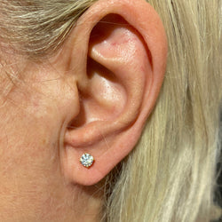 Yellow Gold and Diamond Stud Earrings