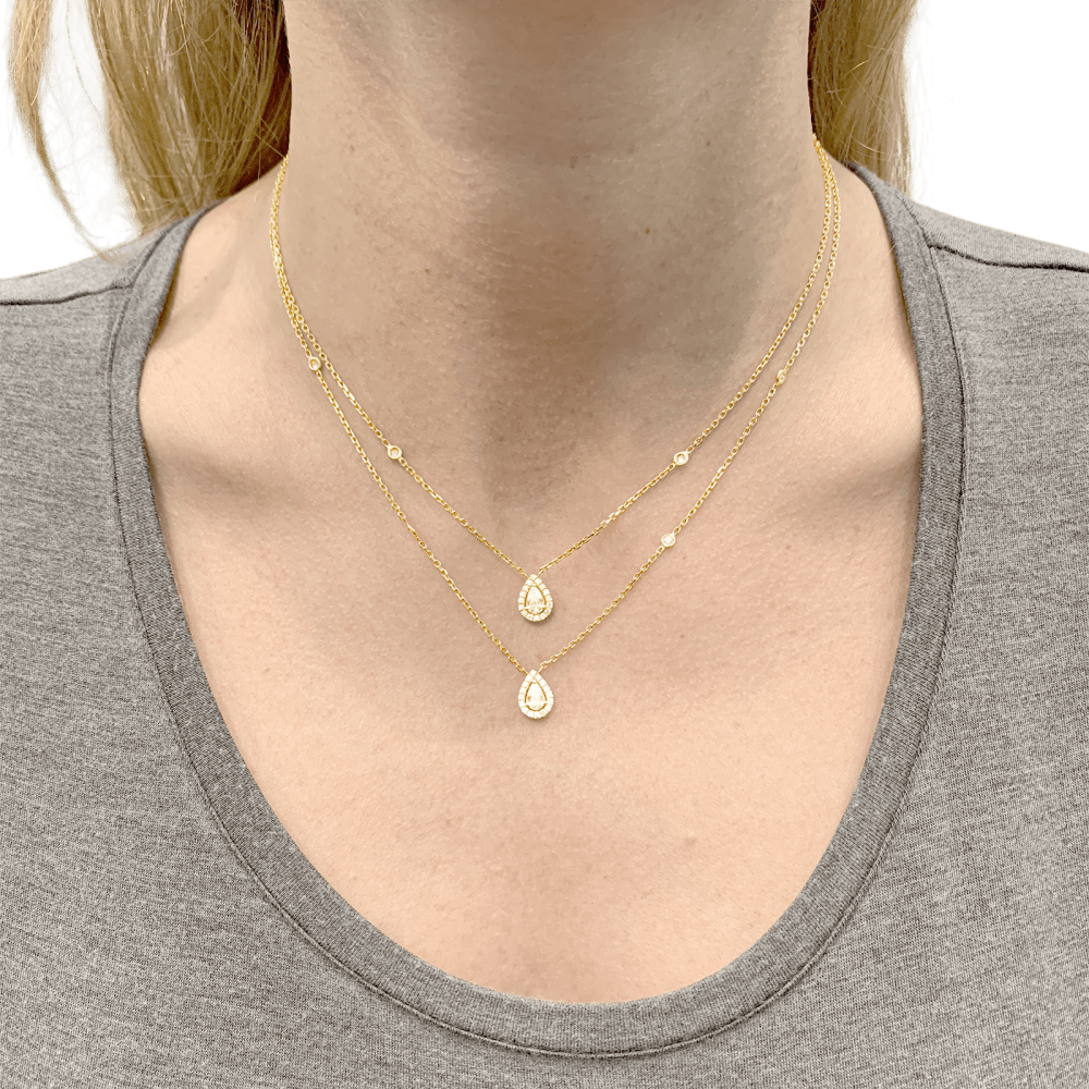 Collier Edouard NAHUM, or jaune et diamants.