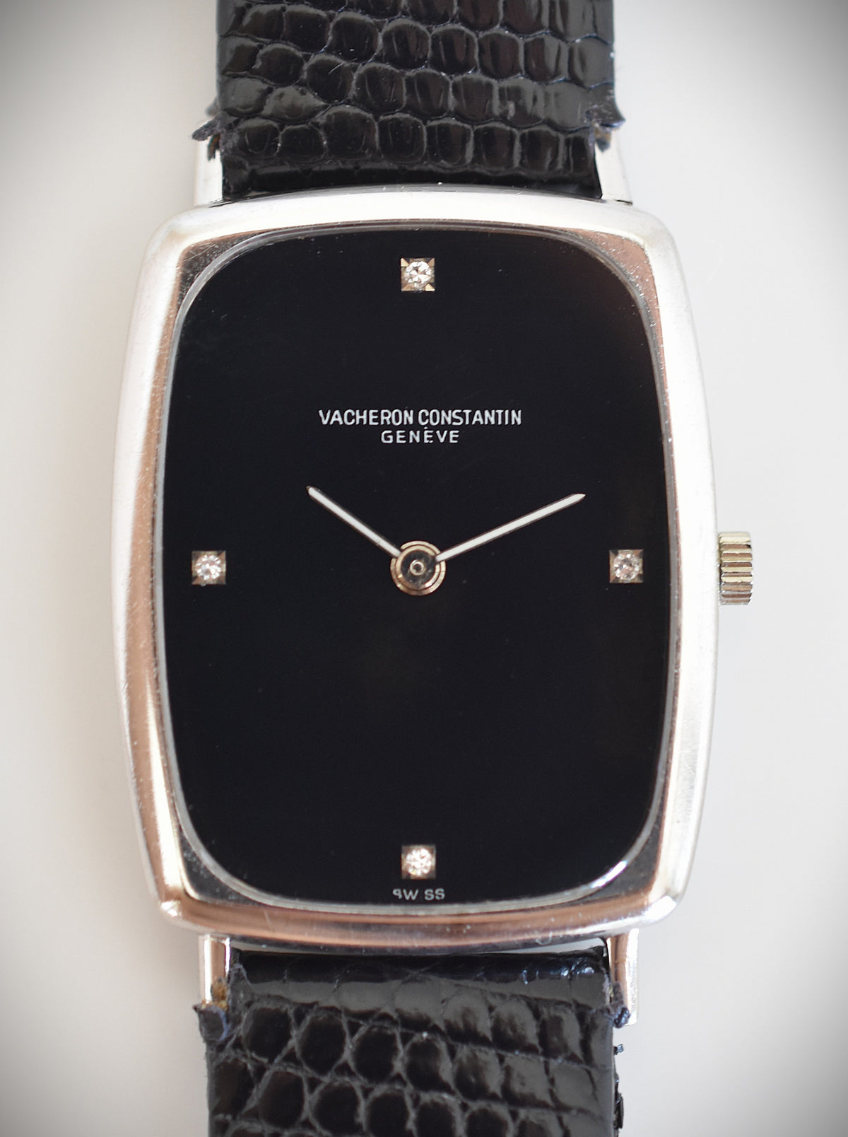 VACHERON CONSTANTIN watch in white gold, stainless steel, leather, Onyx, and Diamonds