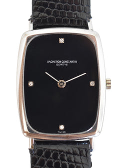 VACHERON CONSTANTIN watch in white gold, stainless steel, leather, Onyx, and Diamonds