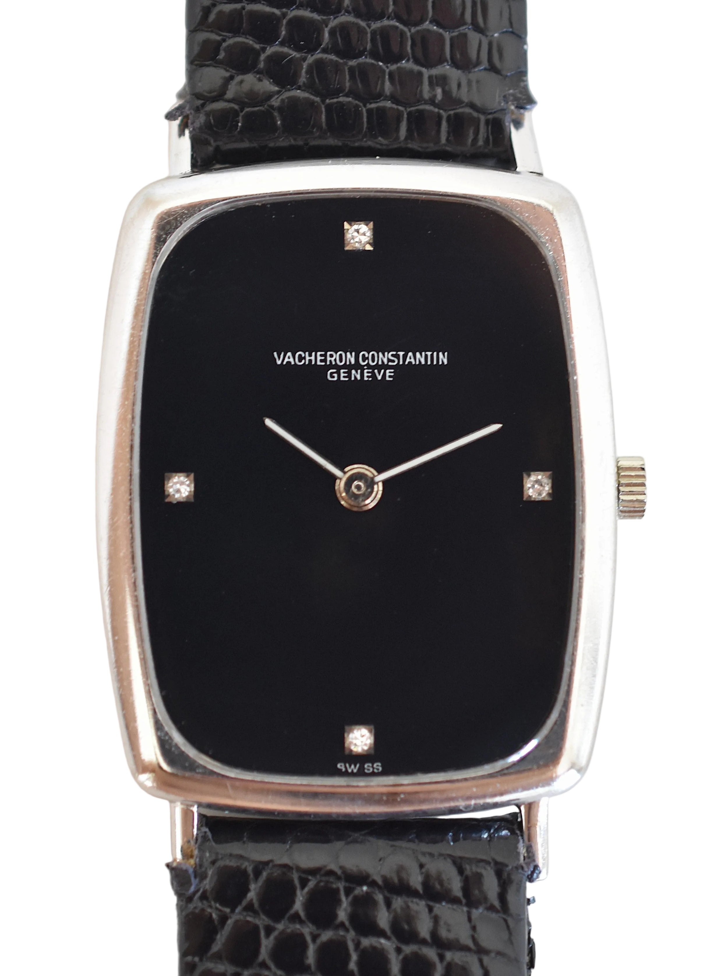 VACHERON CONSTANTIN watch in white gold, stainless steel, leather, Onyx, and Diamonds