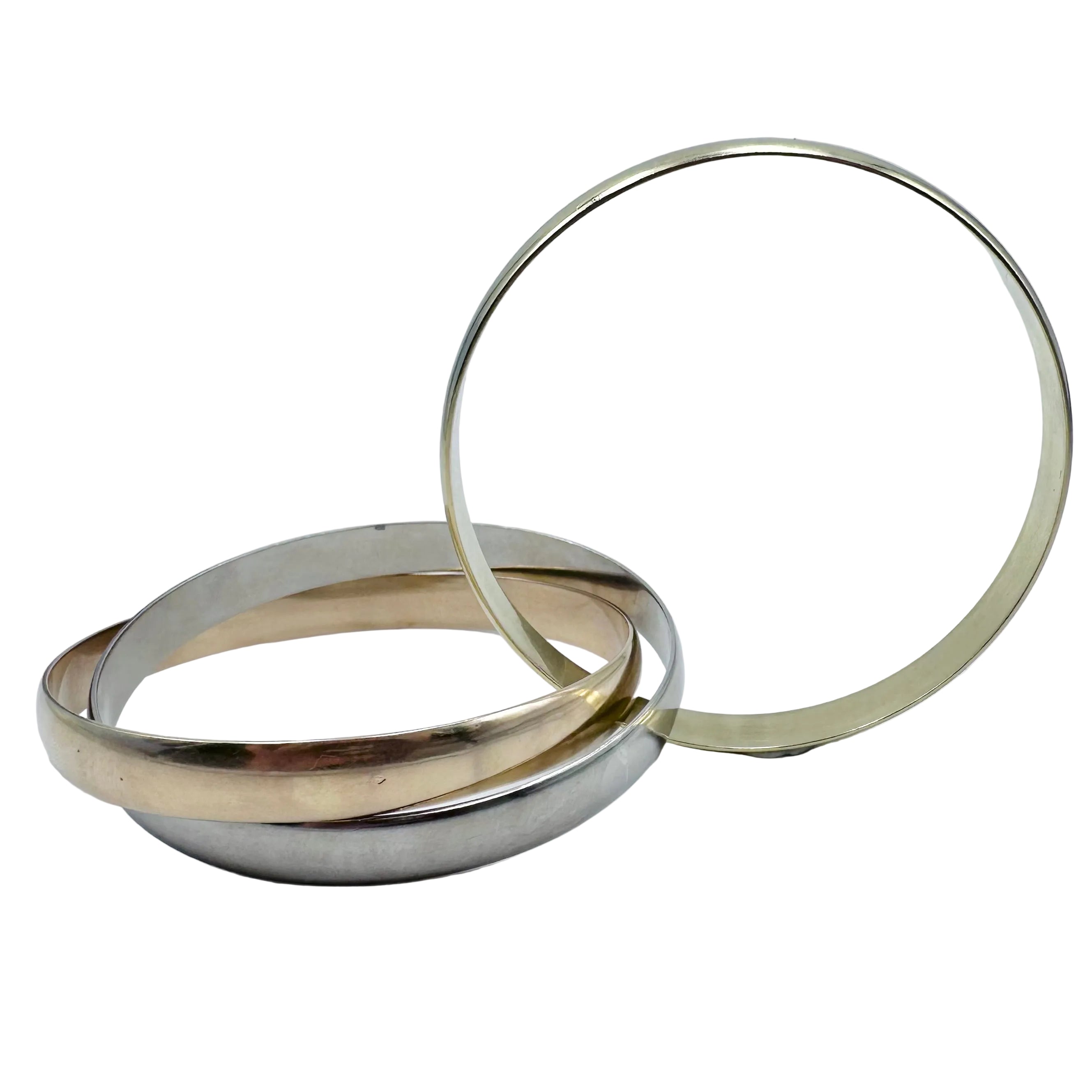 Bangle in yellow gold, white gold, and rose gold