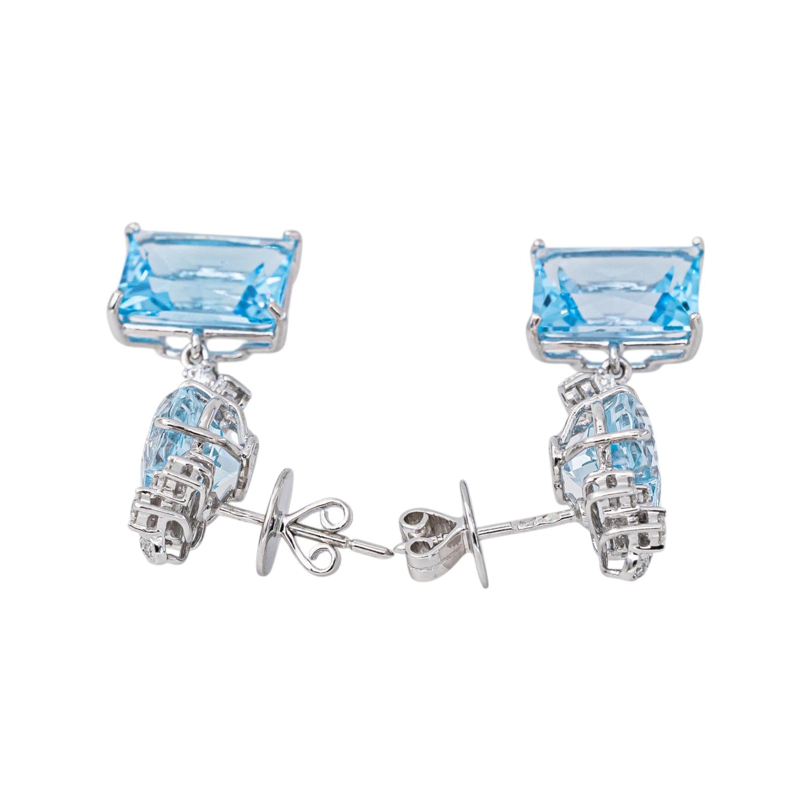 White gold Topaz Earrings