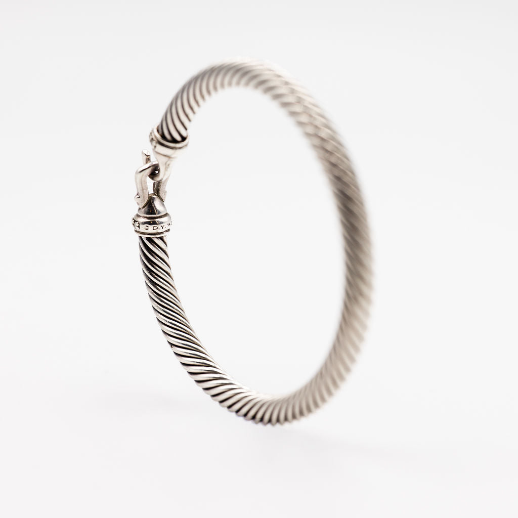 Bracelet DAVID YURMAN "Buckle Classic Cable" in silver and diamond