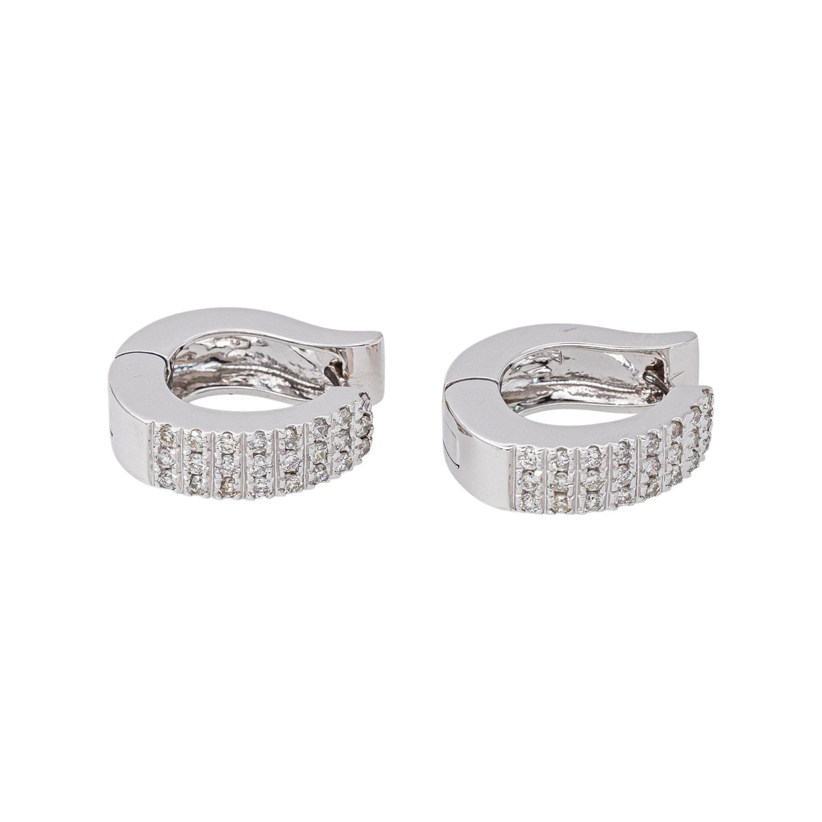 White gold Diamond Hoop Earrings