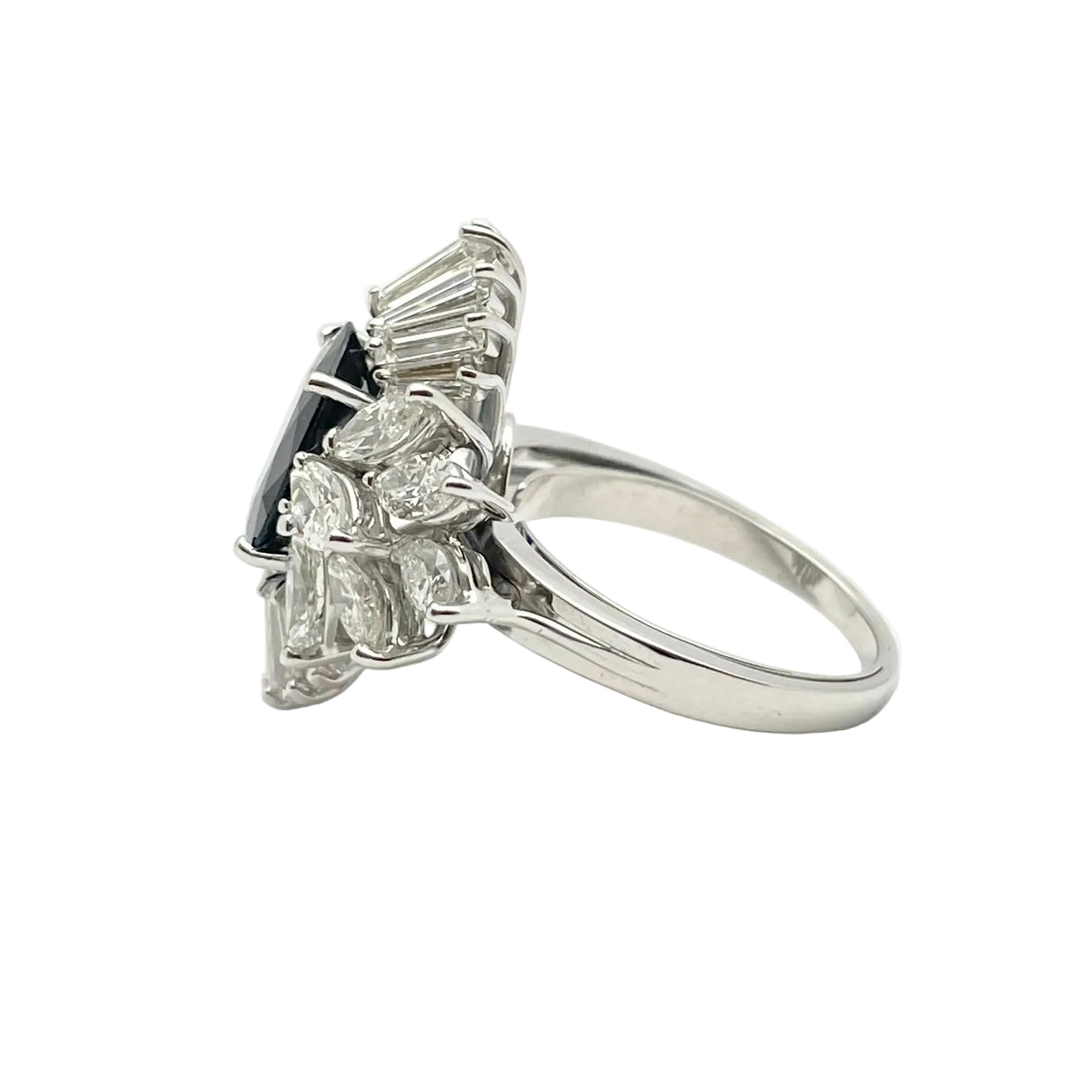 White Gold, Sapphire, and Diamond Ring