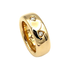 POMELLATO "Iconia Slim" Bangle Ring in Rose Gold and Diamonds