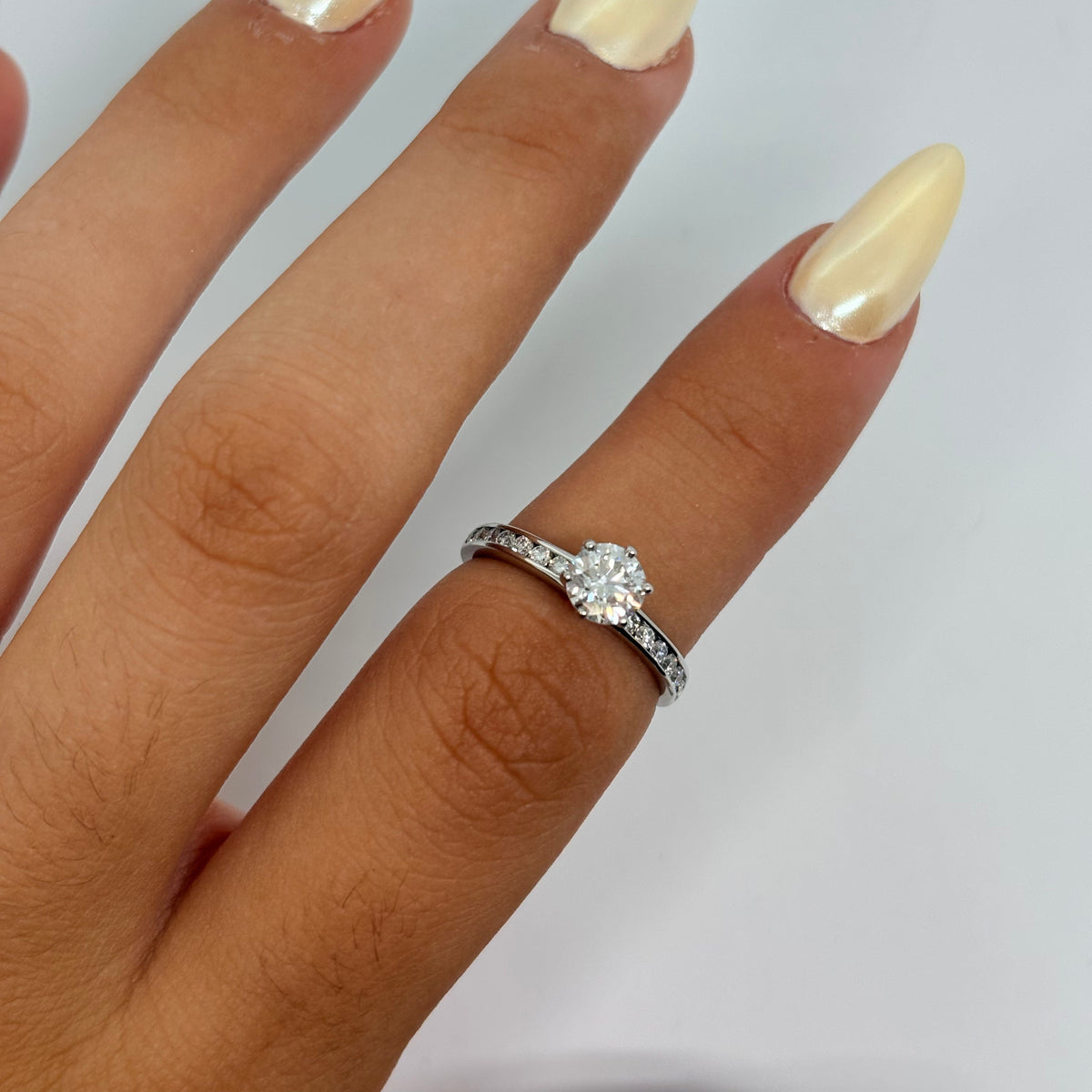 TIFFANY & CO. Solitaire Ring in Platinum and Diamonds