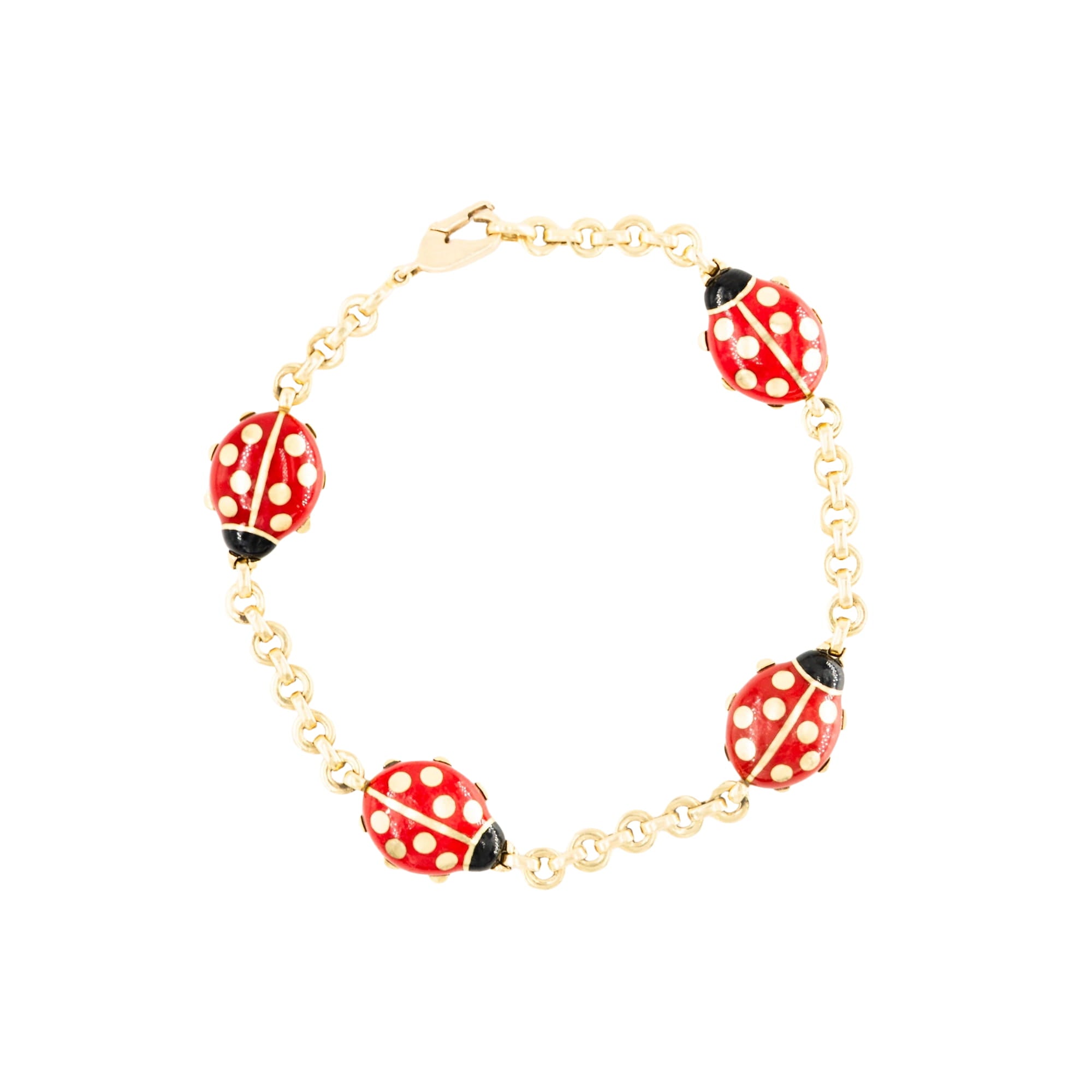 CARTIER "Ladybugs" bracelet in yellow gold and Enamel