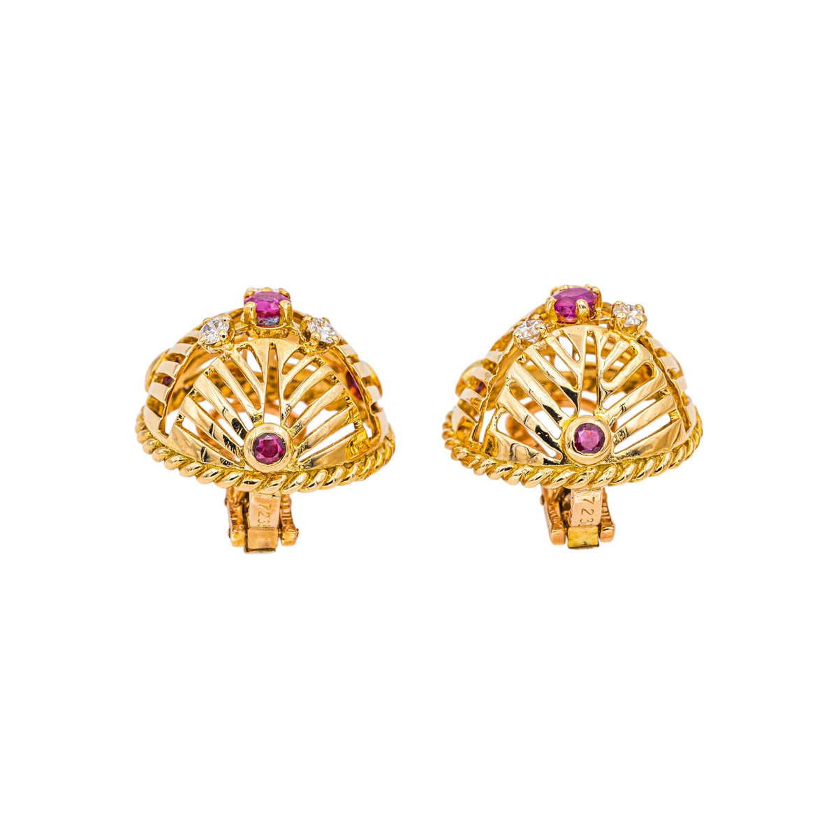 Gübelin Boucles d'oreilles Clips Or jaune Rubis