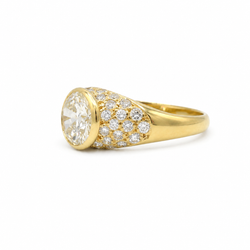 Yellow Gold and Diamond Bangle Ring