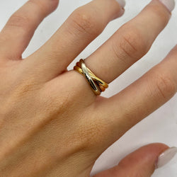 CARTIER "Trinity" Wedding band in white gold, rose gold, and yellow gold