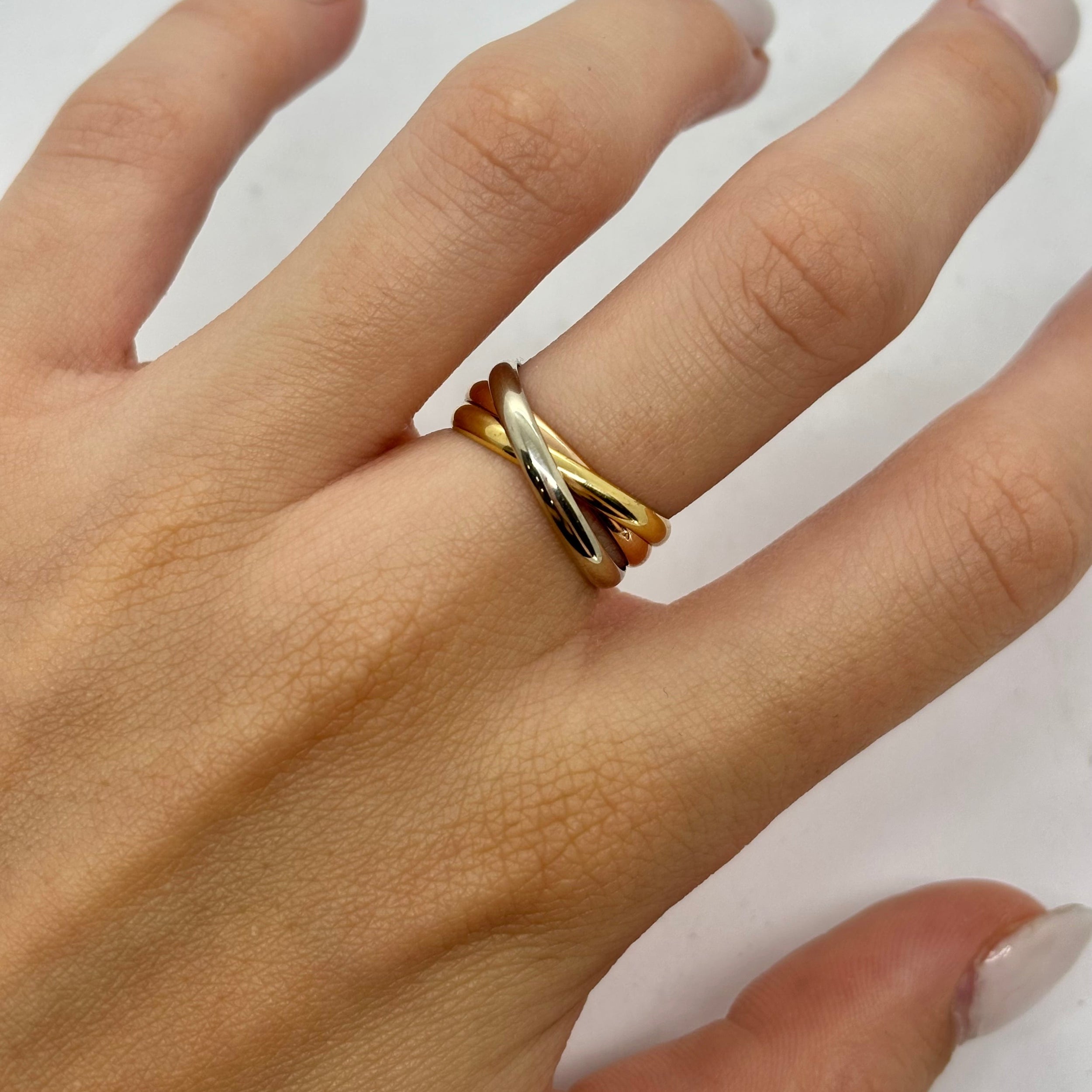 CARTIER "Trinity" Wedding band in white gold, rose gold, and yellow gold