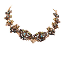 Yellow gold and enamel necklace