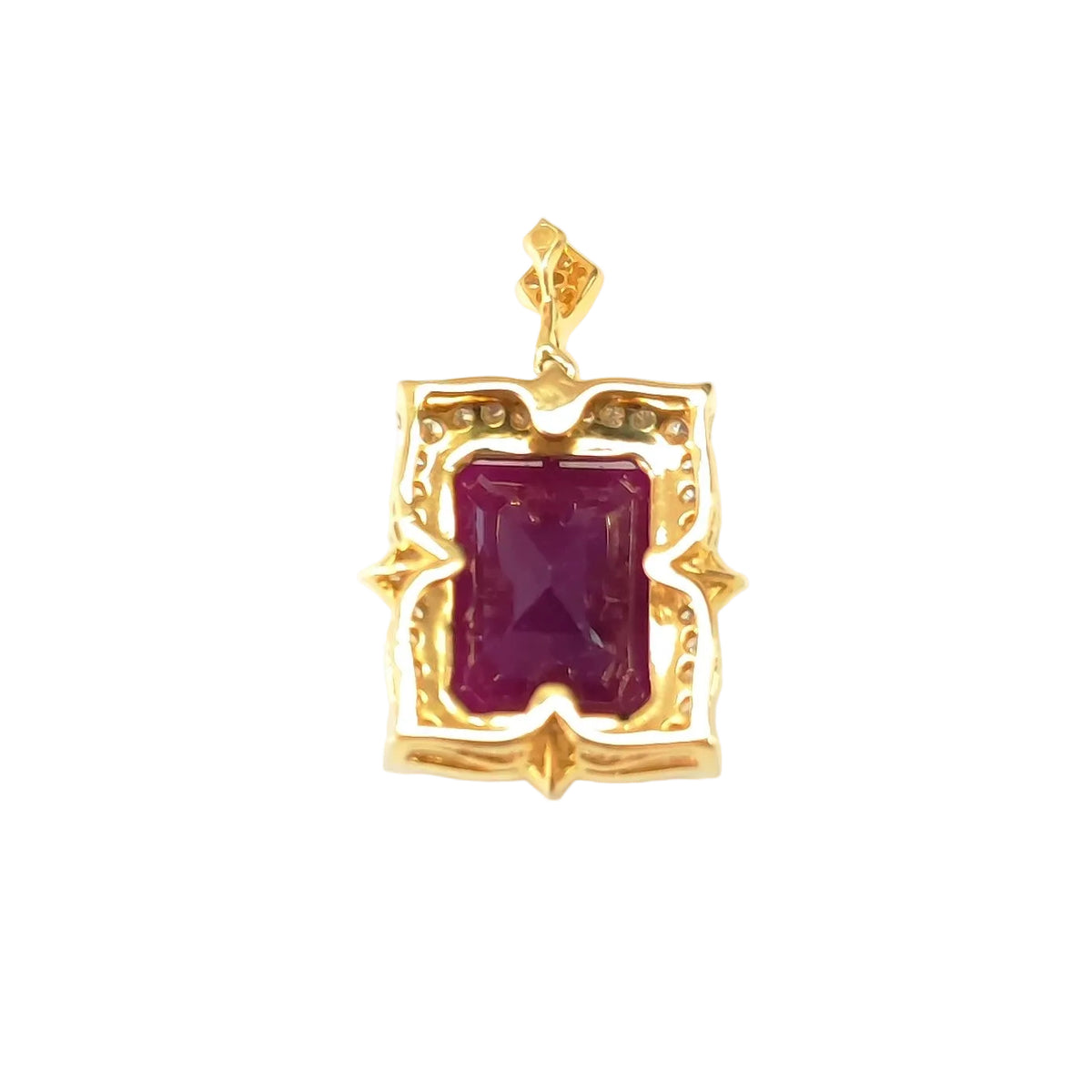 Yellow gold, Ruby, and Diamond pendant