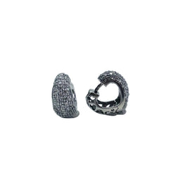 White Gold Heart-Shaped Hoop Earrings with Diamonds