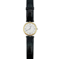 VAN CLEEF & ARPELS "La Collection" Watch in yellow gold, stainless steel, and leather
