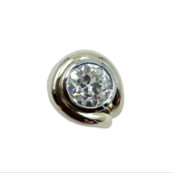 Yellow gold, Platinum and Diamond Solitaire Ring