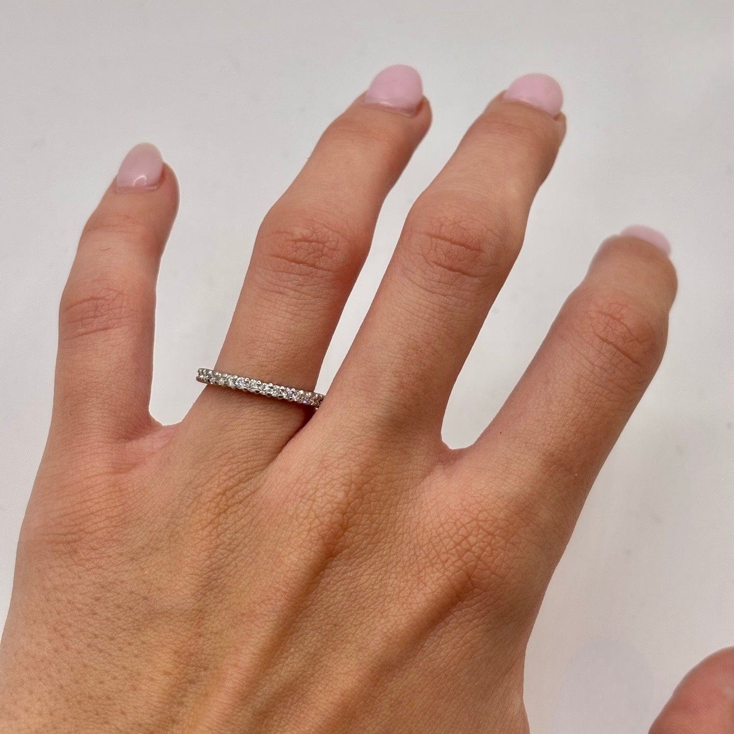 White Gold and Diamond Wedding Band