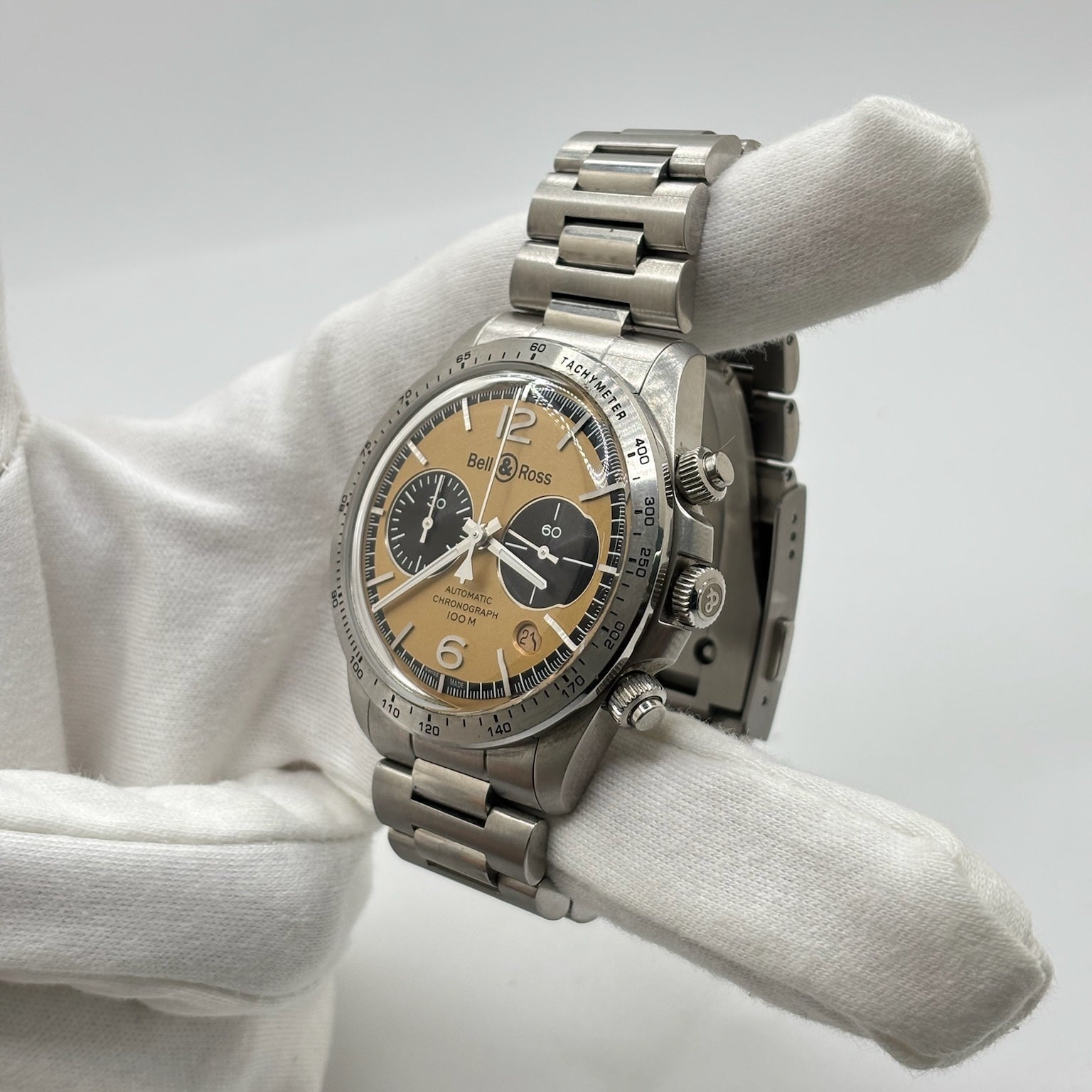 BELL & ROSS "BR V2 Chronograph Heritage" Watch in Stainless Steel