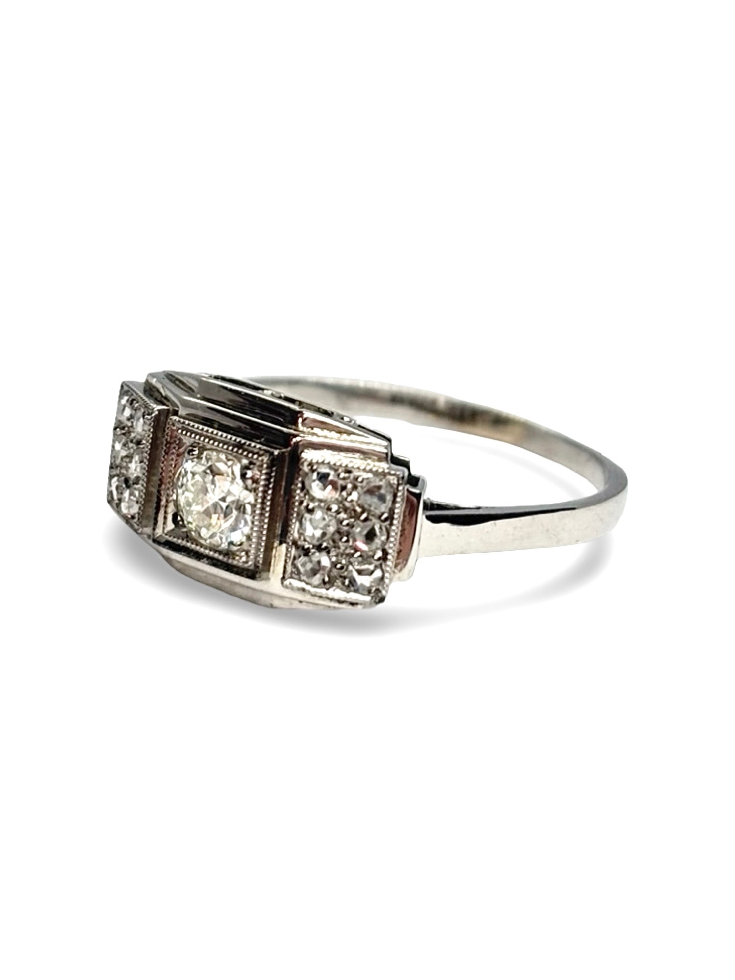 Bague or blanc  et diamants