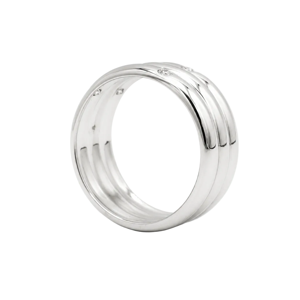 White Gold and Diamond Band Ring