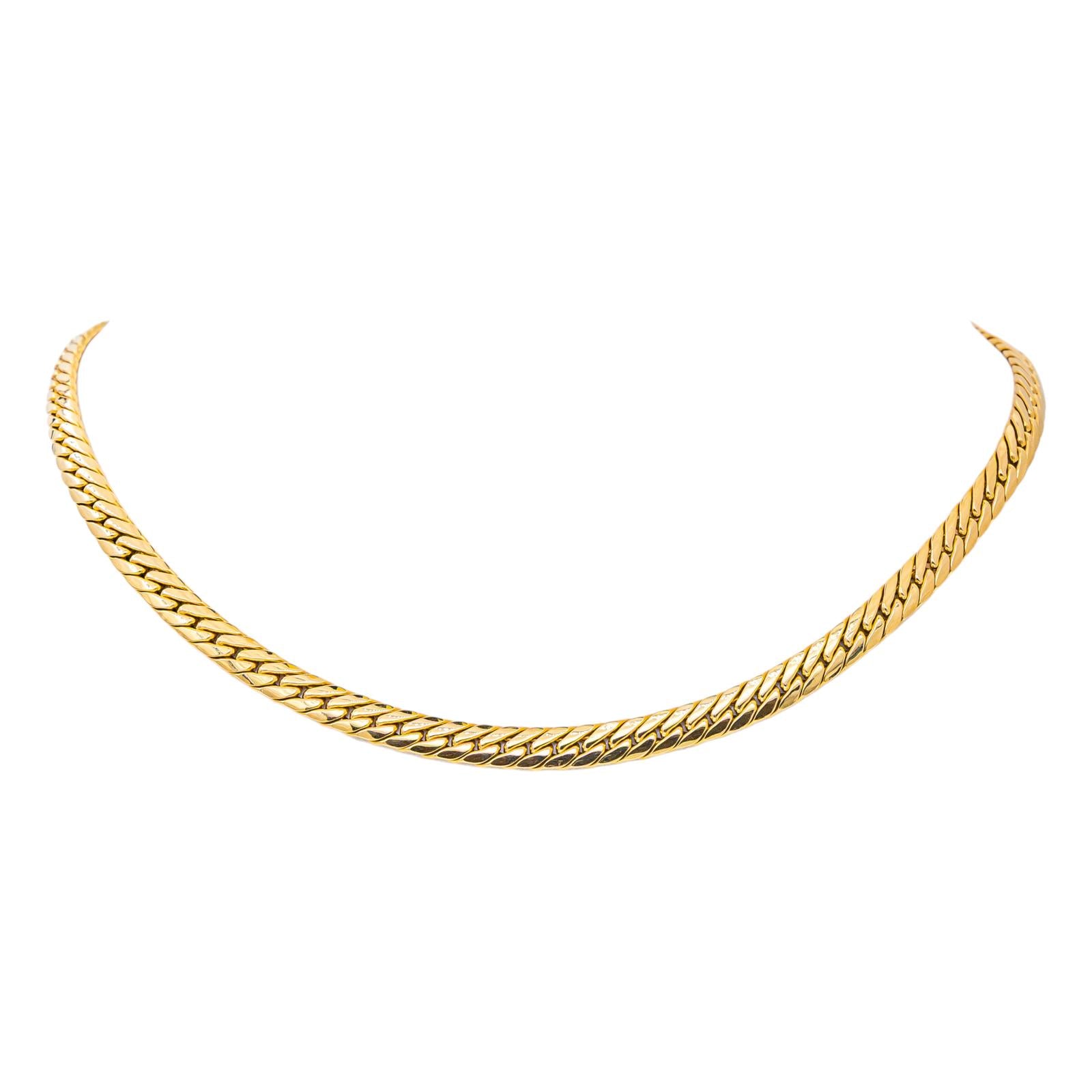 Yellow Gold Curb Chain Necklace