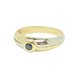 Solitaire Ring in White gold, Yellow gold, and Sapphire