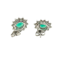 White Gold Earrings with Emeralds and Diamonds