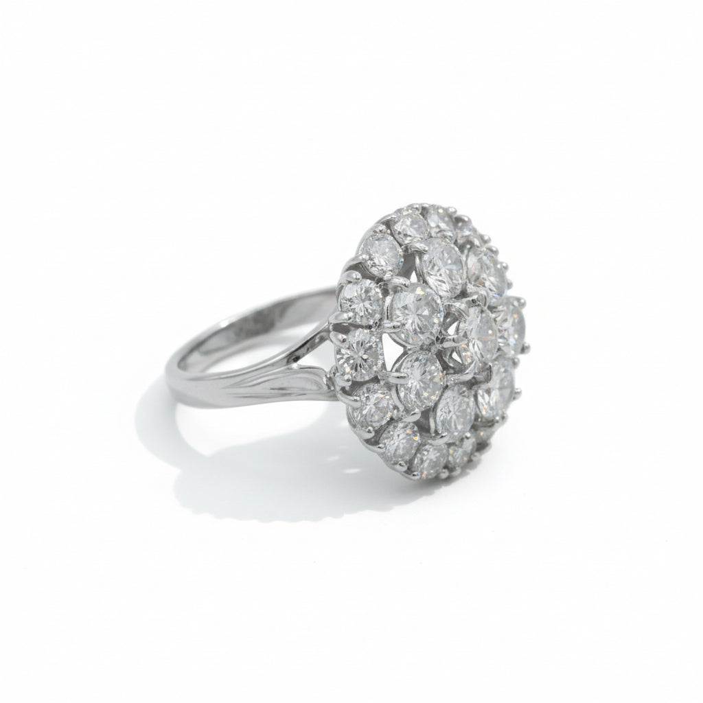 Ring Marguerite in white gold and diamonds